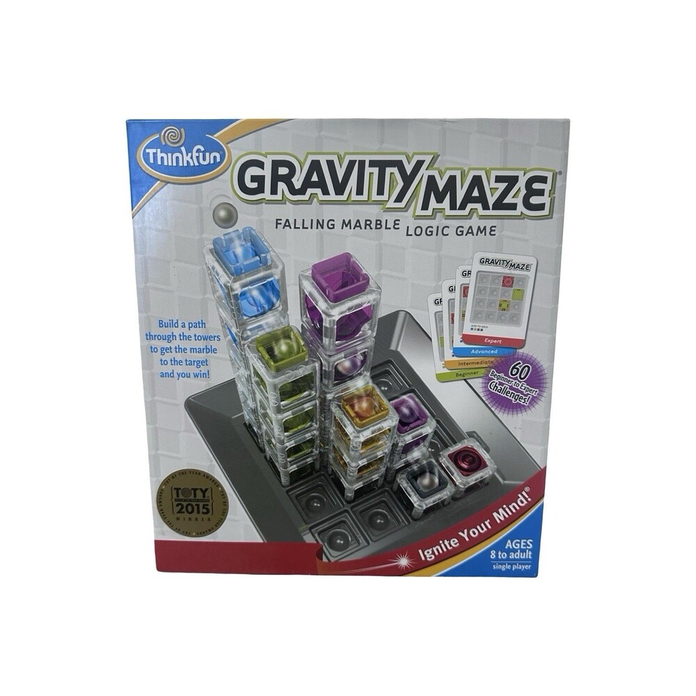 Thinkfun Gravity Maze Falling Marble Logic Board Complete Game Set